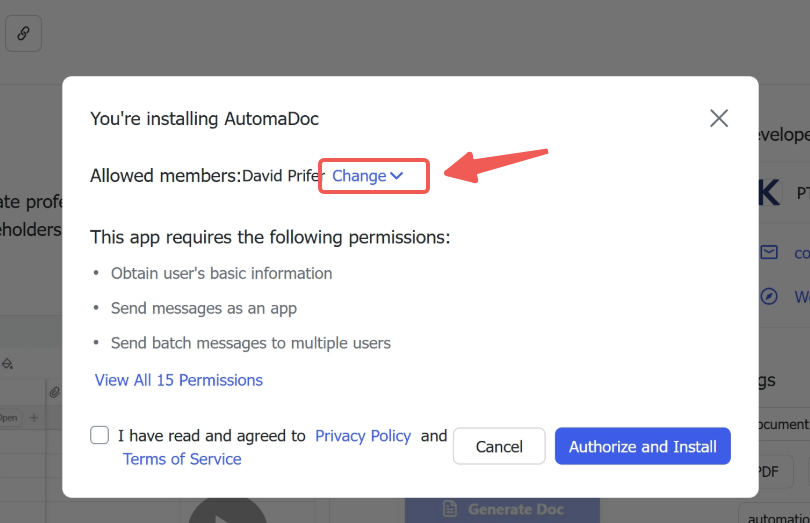 Choosing to install AutomaDoc for all users