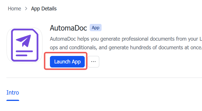 Launching AutomaDoc after installation