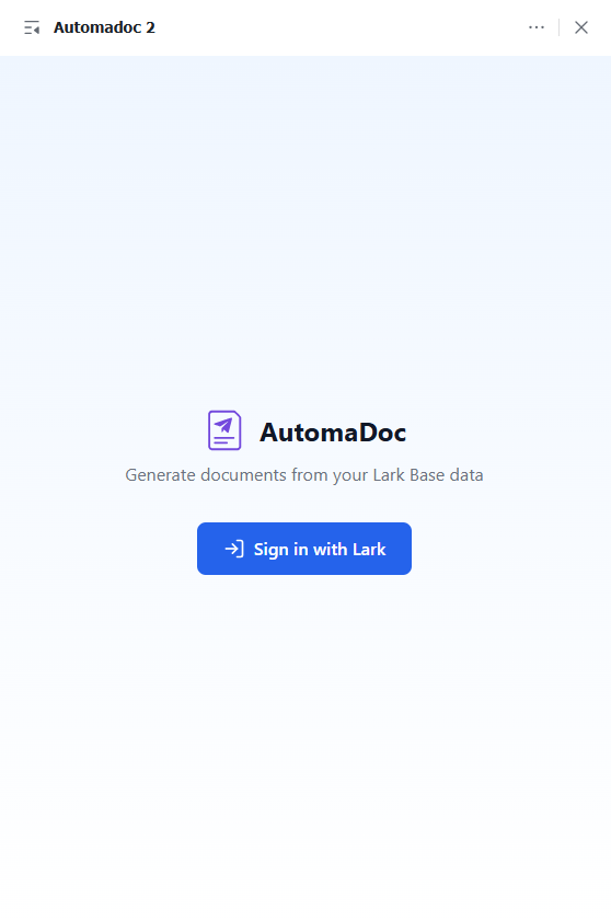 The AutomaDoc login screen
